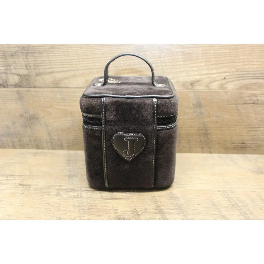 JUICY COUTURE Sugar & Spice‎ Velour Train Case Y2K Embroidered Makeup Bag